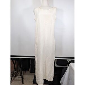 Vintage Women's White Dress Size Medium Has A Small Stain On Bottom Back Right